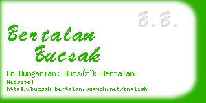 bertalan bucsak business card